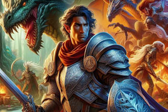 draw an dnd character art and concept art illustration