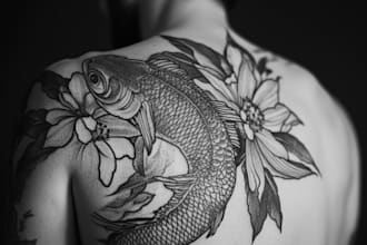 draw tattoo design realistic, full sleeve tattoo artist