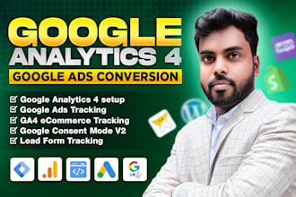setup google ads conversion tracking, ga4 ecommerce, meta pixel by tag manager