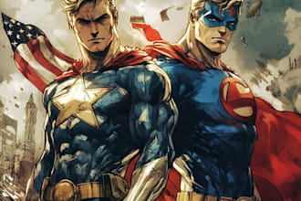 draw you a dc or marvel style comic book superhero or villain character