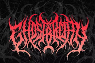 design black death brutal doom metal logo for band