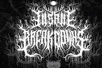 draw brutal death or black metal logo