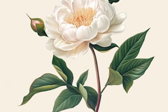 draw botanical illustrations of flowers, plants and fruits