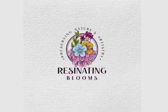 design pressed flowers jewelry logo