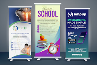 design roll up banner, retractable banner, and billboard in 6 hours