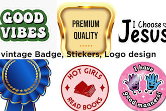 design custom vetro vintage  logo, badge,patch, stickers for your clothing brand