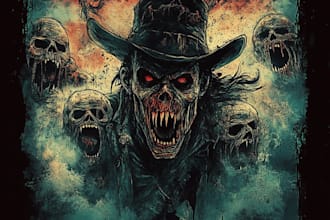 draw detailed dark art illustration with engraving style