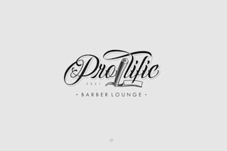 design prolific barber lounge logo