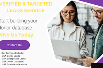 provide USA donor leads, donor database, gamblers database