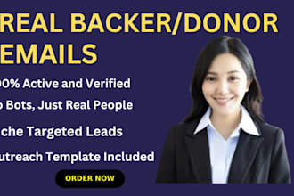 provide a targeted and verified donor email list for crowdfunding and fundrais