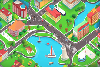 do modern vector maps, rv maps, events, or city maps in illustrator