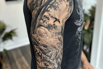 create a tattoo design of tattoo sleeve