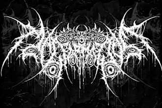 design death metal, gothic, brutal, black metal font logo