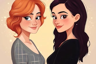 draw your cartoon portrait in my disney style
