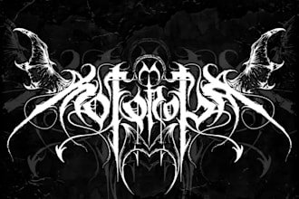 make a dark art logo, brutal, death metal band and horror