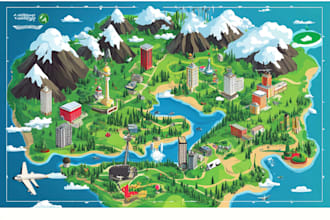 create vector map, city map, site map, event map in illustrator