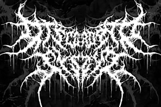 draw metal, brutal, death metal logo for your band, brand