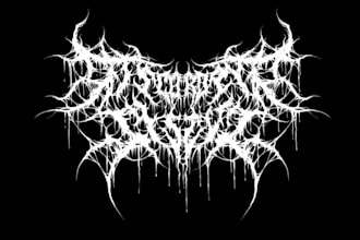 design death metal logo with texture and chrome effect