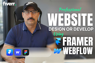 design or develop modern framer or webflow website or do figma to framer