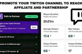 promote your cod or any twitch stream to get affiliated and partner