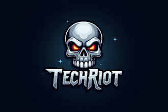 design skull head mascot logo with express delivery