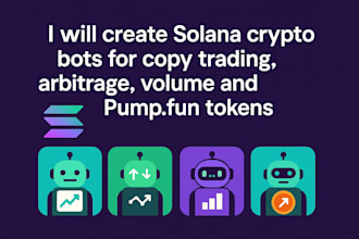 create solana crypto bots for copy trading, arbitrage, volume and pumpfun tokens