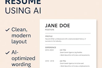 write a modern professional resume using ai