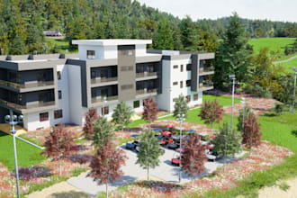 redesign sport facilities,rv park,car care center,370 km,revit model,golf course