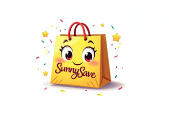 do shoping bag mascot logo for you with my on creativity