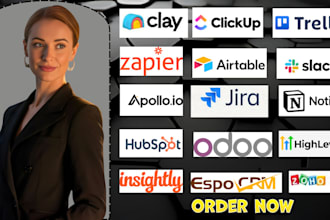 setup, fix clay com zoho crm odoo crm zapier hubspot crm ghl apollo jira slack