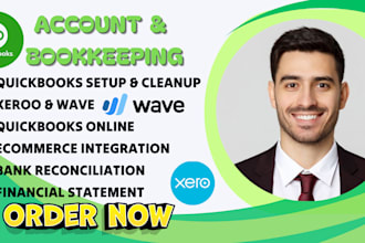 do setup, accounting and bookkeeping in quickbooks online, xero and wave