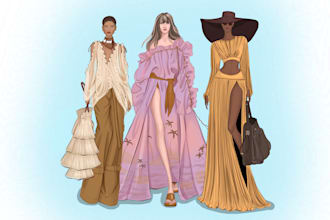 draw editorial fashion illustration, sketch