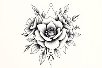 create geometric, fine line or micro realism tattoo design