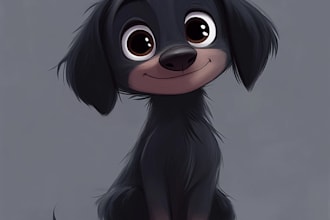 draw realistic pet portrait into digital oil painting