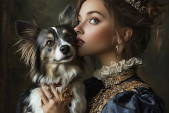 do royal pet and owner portrait