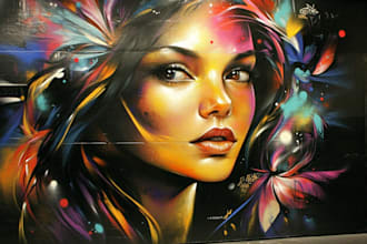 draw wall art, decal, mural, graffiti for your business