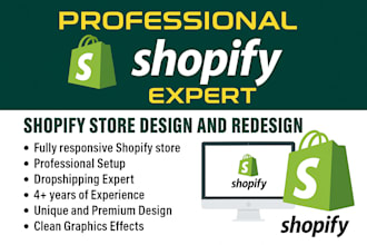 do shopify store design, redesign, shopify dropshipping store, shopify website