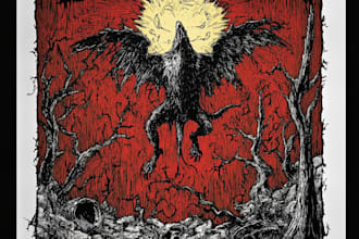 create dark art illustrations in pen and ink
