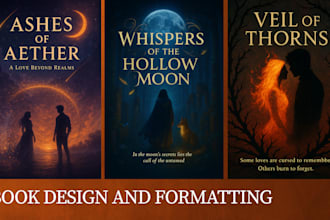 design KDP book covers and format interiors for publishing