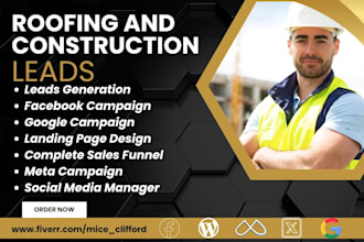 generate construction leads, roofing  leads and construction landing page