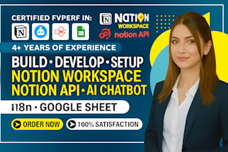 notion workspace notion template notion api ai chatbot n8n google sheet expert
