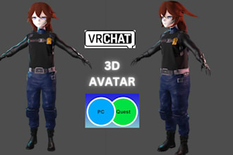do 3d model vrchat avatar furry avatar 3d model for vrc