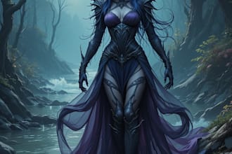 draw creepy style fantasy character art