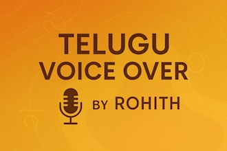 record professional telugu,english and hindi voice over and audiobook narration