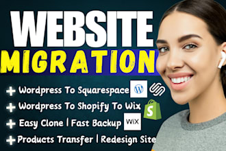 migrate wordpress website to shopify, wix, squarespace to shopify, clone shopify