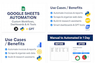 automate tasks in google sheets, build tools with python and ai