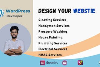 design a professional website for pressure washing, hvac, or cleaning business