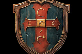 make fantasy medieval monogram or badge logo forgame and book cover