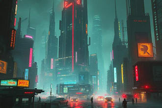 do futuristic cyberpunk city and sci fi concept art