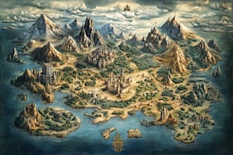 create a fantasy map or city map for you